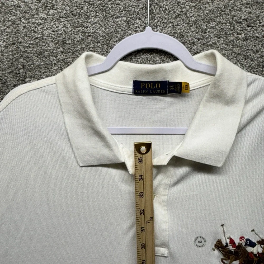 Polo Ralph Lauren Mens 4XLT White Triple Pony 3‎ Mesh Polo Shirt Christmas NEW